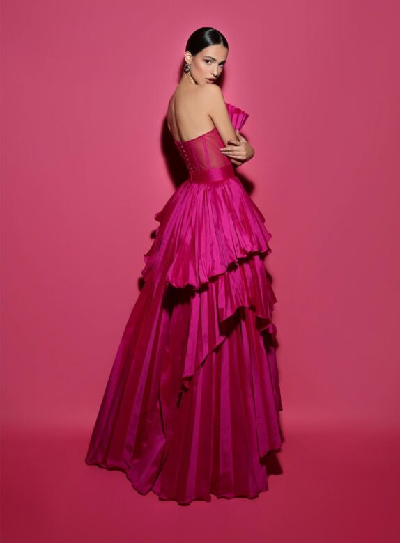 Tarik Ediz  53037 Purple Evening Dress