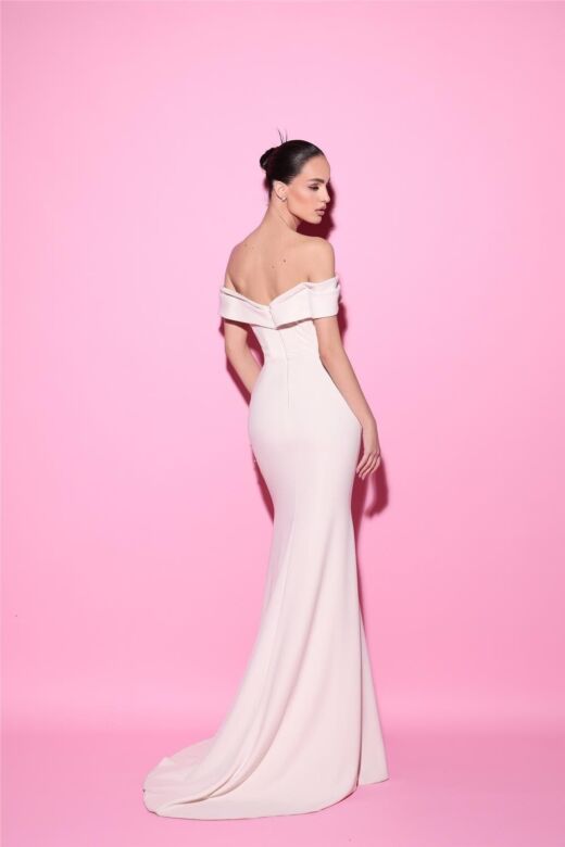 Tarik Ediz 54021 Vasilisa Off-The-Shoulder Fitted Evening Dress