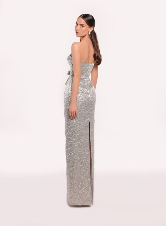 Tarik Ediz 98872 Alona Strapless Waist Bow Evening Gown