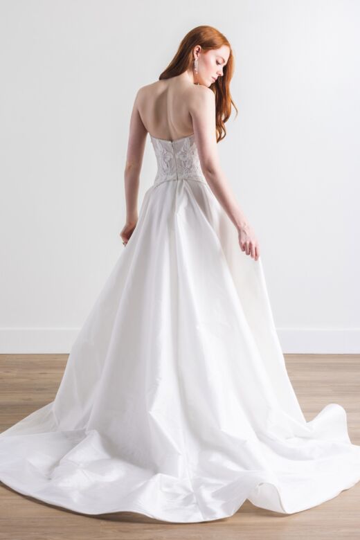 Willowby 54404 Dawn Lace Bodice Pleated Taffeta Skirt Bridal Gown