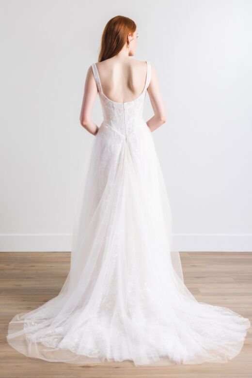 Willowby 54728 Tatum A-Line Basque Waist Scoop Neck Wedding Gown