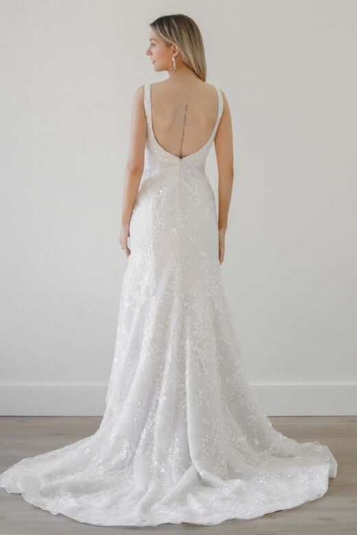 Locket 11130 Artis Open Back Floral Glitter Wedding Dress