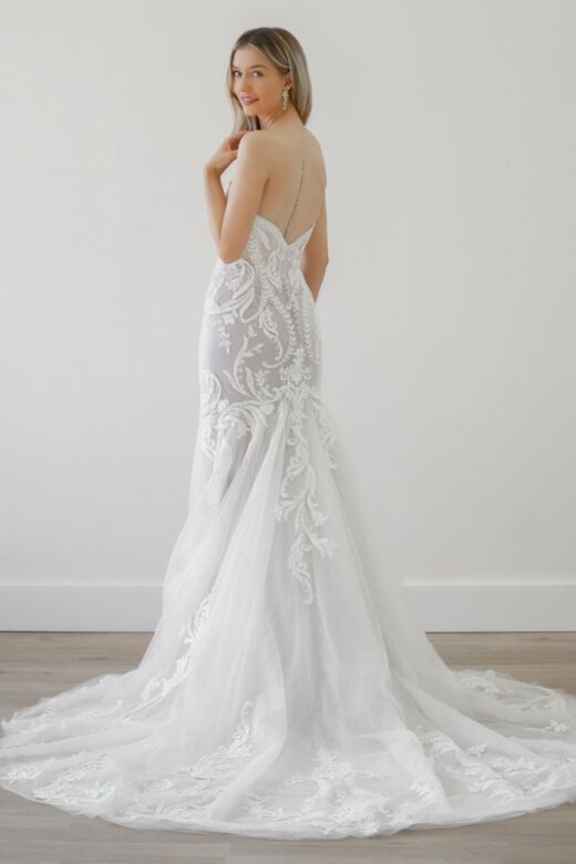 Locket 11132 Dennison Illusion Side Strapless Sweetheart Wedding Gown