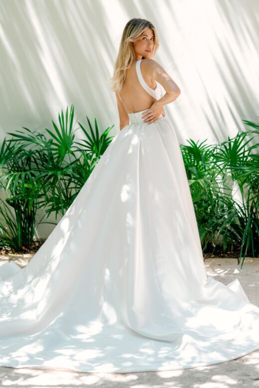 Locket 11250 Melora Sheer Back Pleated Bodice Wedding Dress