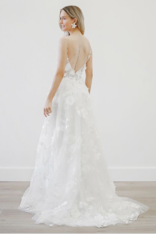 Locket 11727 Adiel 3D Flowers Spaghetti Straps Bridal Gown