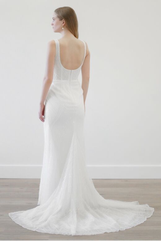 Locket 11825 Saffron Scoop Back Plunging Neck Wedding Dress