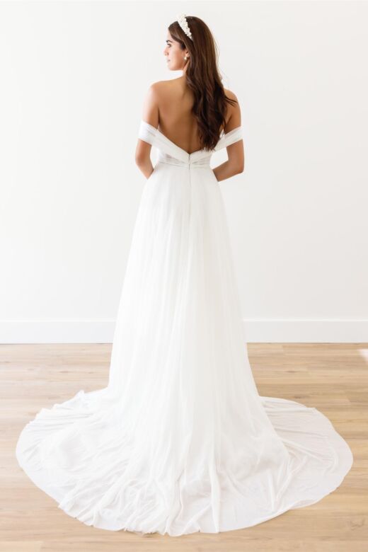 Locket 10215 Cinda Knotted Bust Off-The-Shoulder Bridal Dress