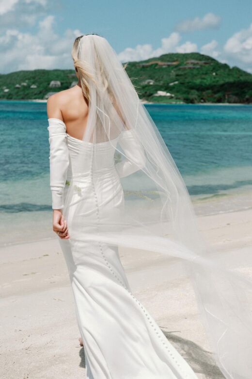 Locket 12246 Capri Off-The-Shoulder Cowl Neck Wedding Dress