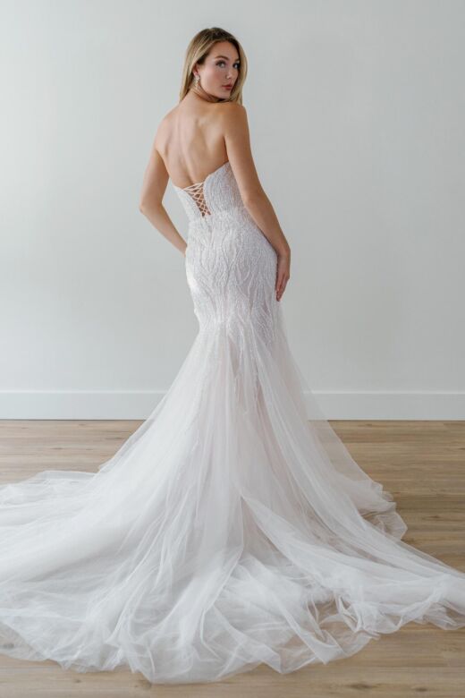 Locket 12835P Amaze Beaded Strapless Fit-And-Flare Bridal Dress