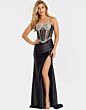 Jovani 47849 Illusion Corset Slit Skirt Dress