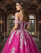 Jovani Q47375 Basque Waist Off The Shoulder Sweet 16 Gown