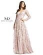 Mac Duggal 70224 Illusion Sleeve Floral Dress