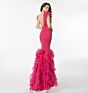 Ava Presley 39312 Sheer Side Ruffle Skirt Dress