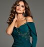 Jovani 37566 One Sleeve High Slit Pleated Dress