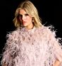 Jovani 44593 Floor-Length Sleeves Feather Dress