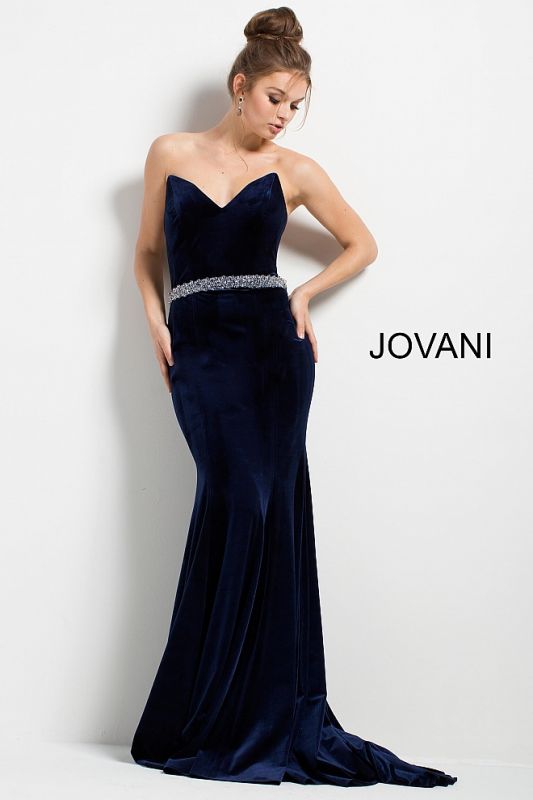 Jovani 45983 Strapless V-Neck Evening Gown