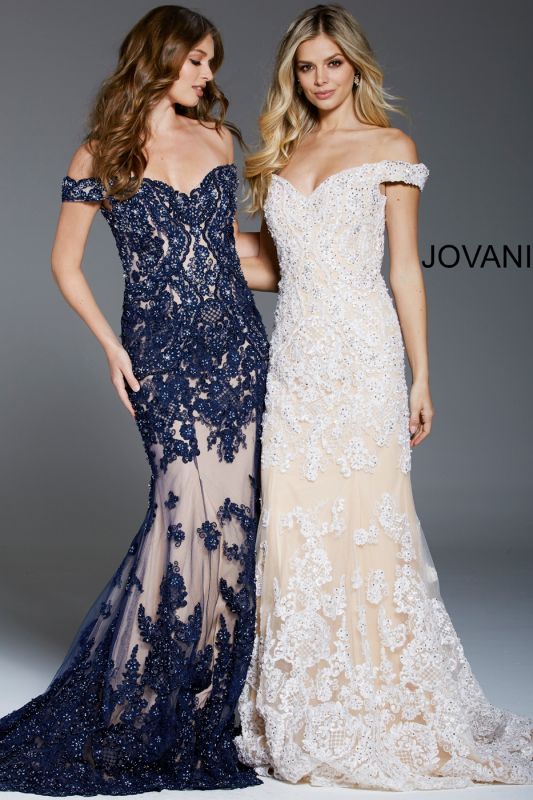 Jovani 55907 Off-The-Shoulder Long Party Dress