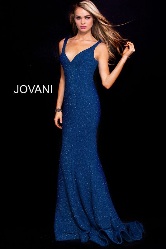 Jovani 59924 Fitted V-Neck Formal Dress