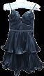 Ava Presley 29262 Beaded Waist A-Line Pleated Metallic Dress