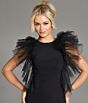 Jovani 43153 Ruffle Sleeves Jewel Neckline Dress