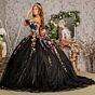 Elizabeth K GL3177 Ruffle Sleeve Floral Applique Quinceanera Dress