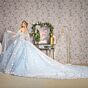 GLS by Gloria GL3468 Cape Sleeve Sweetheart Neck Quince Gown
