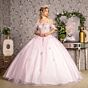 GLS by Gloria GL3483 Cold-Shoulder Illusion Bodice Quinceanera Dress
