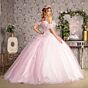GLS by Gloria GL3483 Cold-Shoulder Illusion Bodice Quinceanera Dress