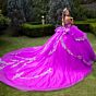 GLS by Gloria GL3548 Back Bow Off-The-Shoulder Quince Dress