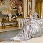 Elizabeth K GL3652 Silver Off The Shoulder Lace-Up Quinceanera Dress