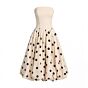 Mac Duggal 21234 Bubble Skirt A-Line Polka Dot Ecru Dress
