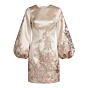 Mac Duggal 21256 Balloon Sleeve Brocade Champagne Dress