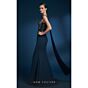 MNM Couture B1180 Shoulder Bow Beaded Bodice Indigo Dress