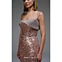 MNM Couture E0108 Watteau Train Column Sequin Dress