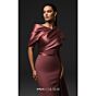 MNM Couture E0125 Draped Neck Thin Belt Pink Dress