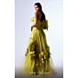 MNM Couture G1736 Asymmetric Ruffle A-Line Green Dress