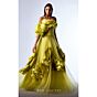 MNM Couture G1736 Asymmetric Ruffle A-Line Green Dress