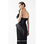 MNM Couture G2010 Side Slit Crumbcatcher Neck Black Dress