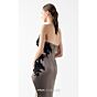 MNM Couture G2045 Strapless Peplum Fitted Brown Dress