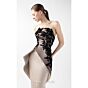 MNM Couture G2045 Strapless Peplum Fitted Brown Dress