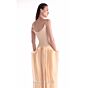 MNM Couture G2100 Drop Waist Plunging Neck Nude Dress