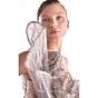 MNM Couture G2101 Side Organza Drape Ruffle Neck Nude Dress