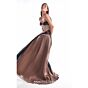 MNM Couture G2102 Sweetheart Neck Strapless Draped Brown Dress