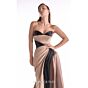 MNM Couture G2102 Sweetheart Neck Strapless Draped Brown Dress