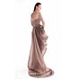 MNM Couture G2103 Beaded Bodice Draped Brown Dress