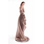 MNM Couture G2103 Beaded Bodice Draped Brown Dress