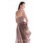 MNM Couture G2103 Beaded Bodice Draped Brown Dress