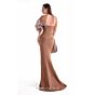 MNM Couture G2106 Pleated Bodice Fitted Side Slit Dress
