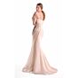 MNM Couture G2109 Organza Draped Bodice Strapless Nude Dress