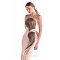 MNM Couture G2109 Organza Draped Bodice Strapless Nude Dress